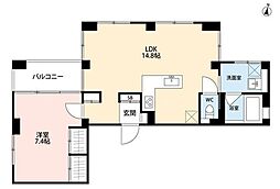 砧4丁目プロジェクト 1LDKの間取図画像