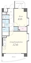 コンフォール浮間舟渡 4階1LDKの間取り
