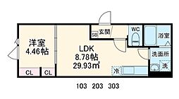 GRADUSお花茶屋 1LDKの間取図画像