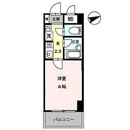 ラフェリオ新深江 1Kの間取図画像