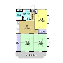 ファミーユ蘭 3DKの間取図画像