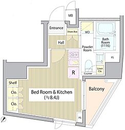 NJKMARQUIS表参道 ワンルームの間取図画像