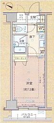 ヴェルト新宿 1Kの間取図画像