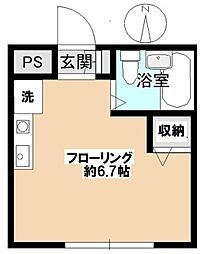 アヴァンセ西ヶ原 1階ワンルームの間取り