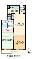 パレッヂ新小岩 2LDKの間取図画像