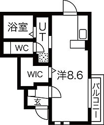 Excelente 1階ワンルームの間取り