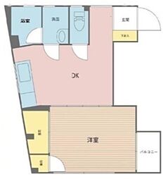 新宿サンライズマンション 1階1DKの間取り