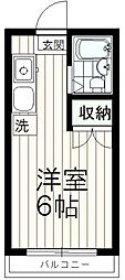 プレシオ多摩 1Kの間取図画像
