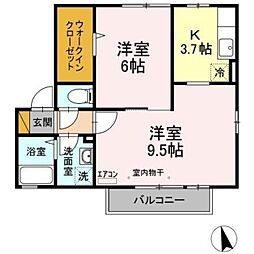 ピアコートC 2Kの間取図画像