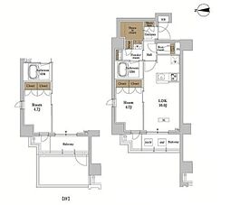 ＲＪＲプレシア蒲田 6階1LDKの間取り