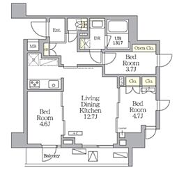 NOGATA RESIDENCE 3LDKの間取図画像