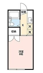 コーポつくし 1Kの間取図画像