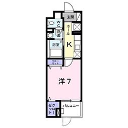 ルピナス3 1Kの間取図画像
