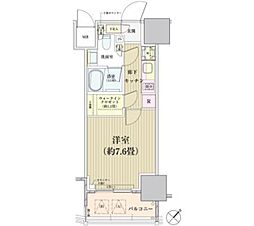 パークリュクス白金高輪 1Kの間取図画像