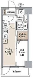 グランカーサ住吉II 1DKの間取図画像