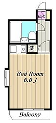 ライオンズステーションプラザ南林間 ワンルームの間取図画像