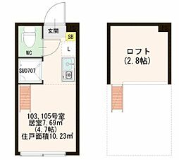 マルシエール西早稲田 ワンルームの間取図画像