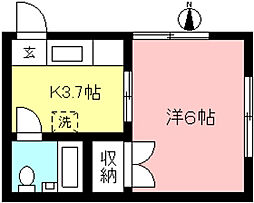 グレース百合ケ丘 1Kの間取図画像