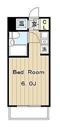 ハピネス東中野 ワンルームの間取図画像