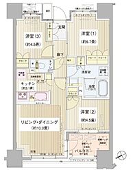 パークホームズ清澄白河 3LDKの間取図画像