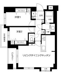 ハウス山の手八幡坂 2LDKの間取図画像