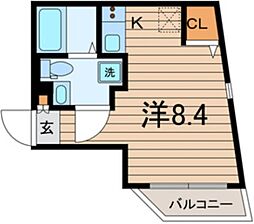 ドムス北千住 3階ワンルームの間取り
