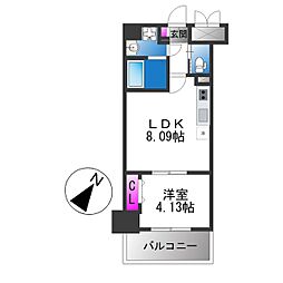 リアライズ宿院 1LDKの間取図画像