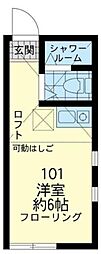 ユナイト浅田クリスピアーノ ワンルームの間取図画像