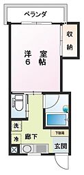 小島ハイツ2号 1Kの間取図画像