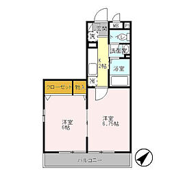 シーガル 2Kの間取図画像