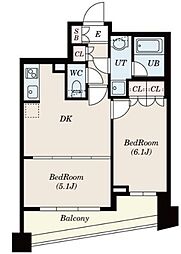 エスフォート中板橋 8階2DKの間取り