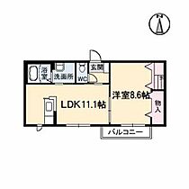 沖洲　清流荘　2 B0206 ｜ 徳島県徳島市北沖洲１丁目7-6（賃貸アパート1LDK・2階・45.37㎡） その2