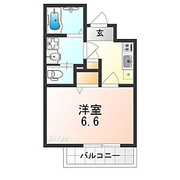 アッシュメゾン住吉 1Kの間取図画像