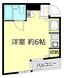 グローバリービュー・テラス4 ワンルームの間取図画像