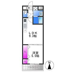 マックプラージュエッジ 1LDKの間取図画像