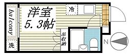 メゾン・ド・ラシーヌ ワンルームの間取図画像