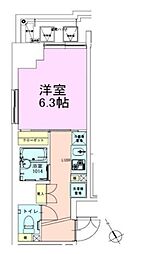門前仲町レジデンス壱番館 1Kの間取図画像