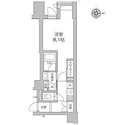 レジディア高円寺 1階1Kの間取り