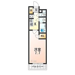 エスプレイス京都駅ウエスト 5階1Kの間取り
