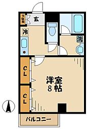 新屋ビル 1Kの間取図画像