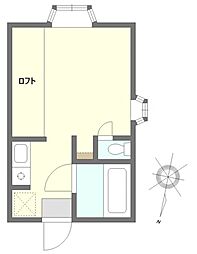 プルミエール北寺尾 ワンルームの間取図画像