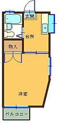 プチハウス 1Kの間取図画像