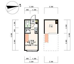 ラフォーレ中板橋 2階ワンルームの間取り