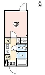 SENYO SQUARE 武蔵小杉 1Kの間取図画像