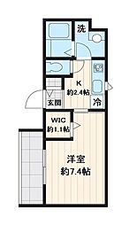 カステロピノ 1Kの間取図画像