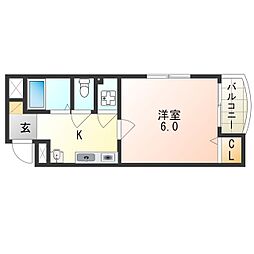 メゾンドマルコ 1Kの間取図画像