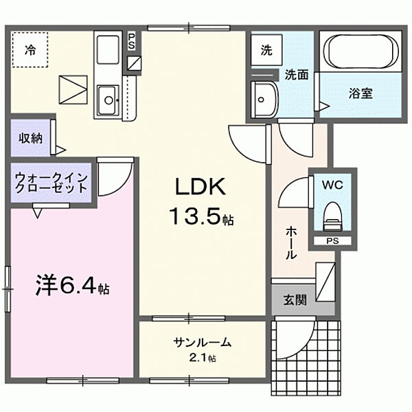 グローブ　Ａ 101｜福岡県久留米市城島町楢津(賃貸アパート1LDK・1階・50.87㎡)の写真 その1