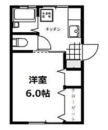 サンハイツ 1階1Kの間取り