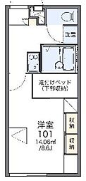 レオパレスアヴニール 1Kの間取図画像