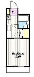 フジコーポかしわ台 1Kの間取図画像